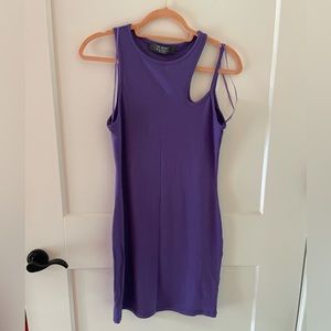 Purple Ribbed Dress